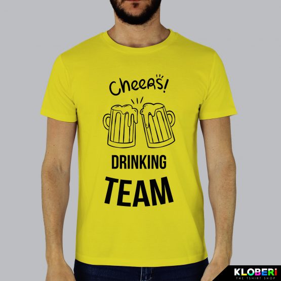 T-shirt uomo | Drinking team giallo