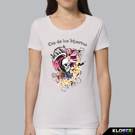 T-shirt da donna indossata | Revolver Vintage White | AryArt