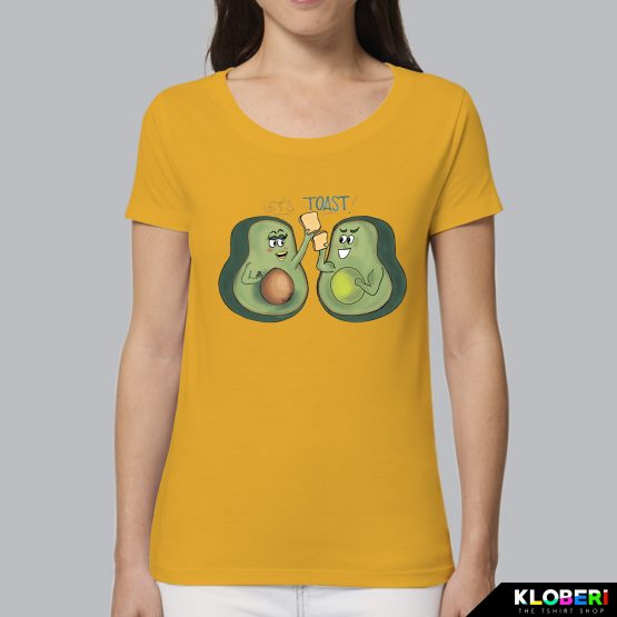 T-shirt da donna indossata | Avocado toast Yellow | Martina Meduri